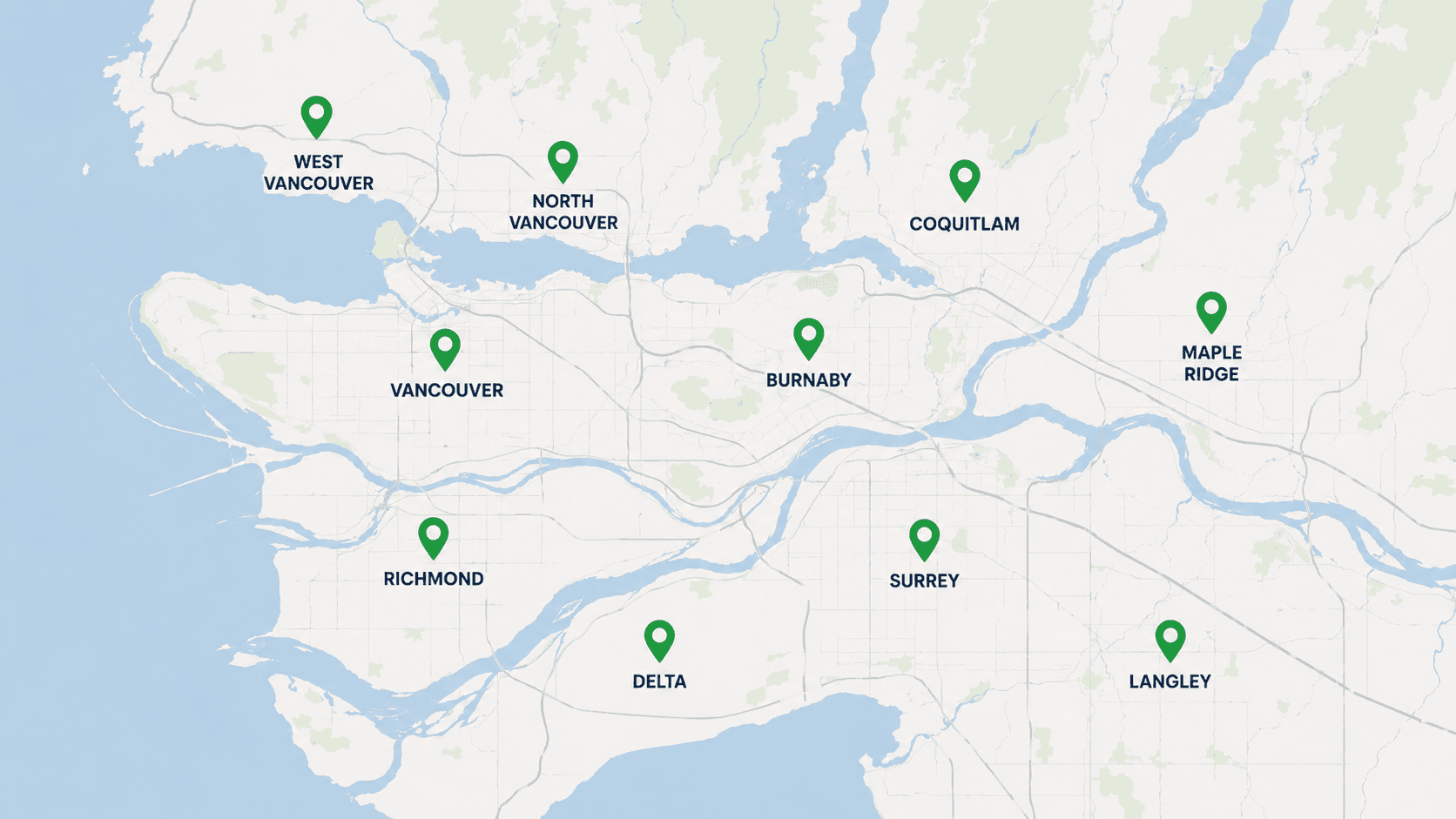 EcoSpark service area map — Metro Vancouver