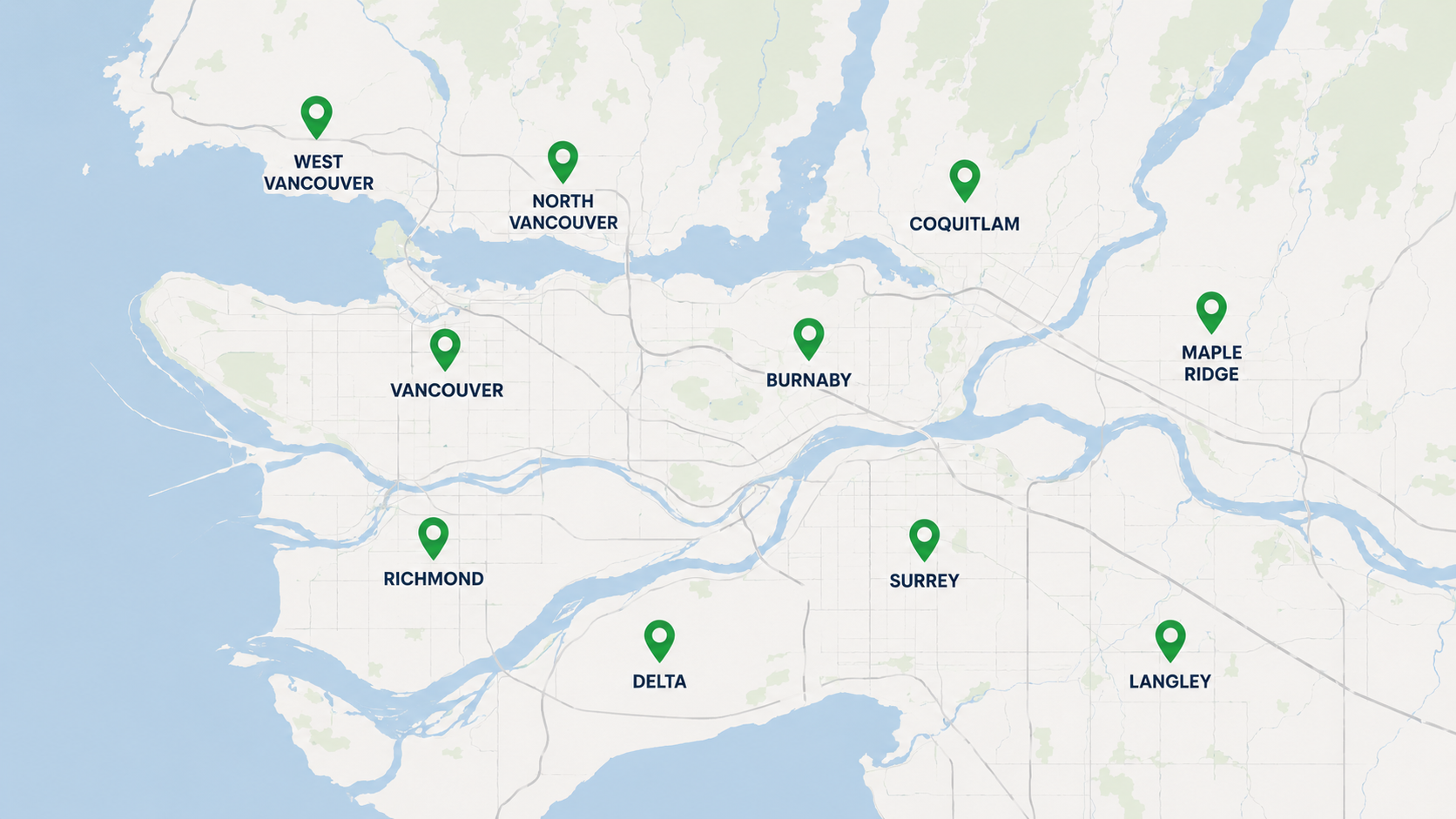EcoSpark service area map — Metro Vancouver